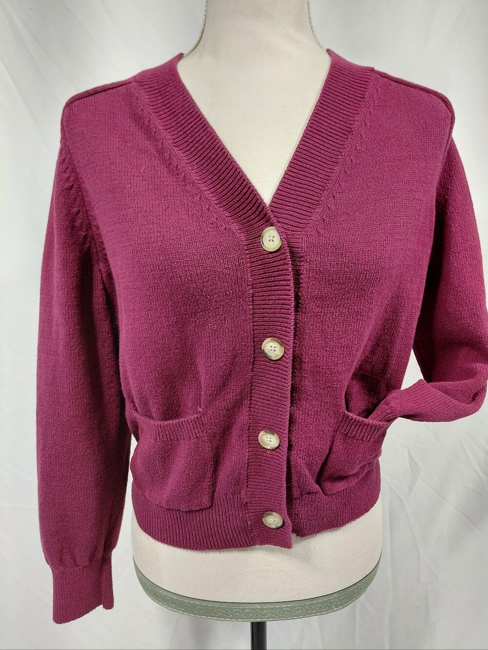 Ann Taylor Loft Burgandy Cardigan